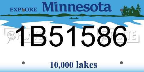1B51586 Minnesota License Plate