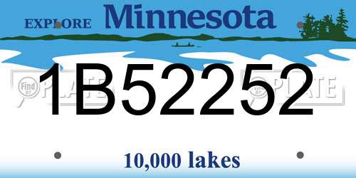 1B52252 Minnesota License Plate