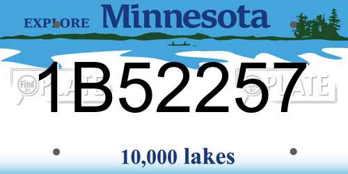 1B52257 Minnesota License Plate