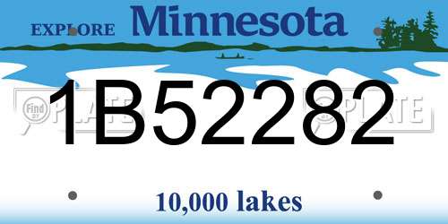 1B52282 Minnesota License Plate