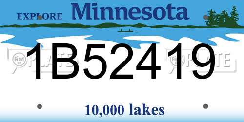 1B52419 Minnesota License Plate