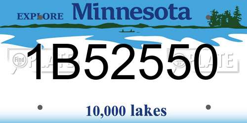 1B52550 Minnesota License Plate