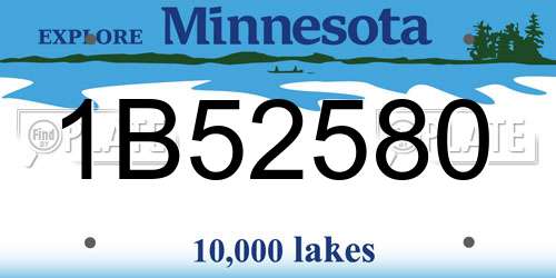 1B52580 Minnesota License Plate