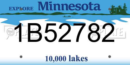 1B52782 Minnesota License Plate