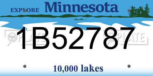 1B52787 Minnesota License Plate