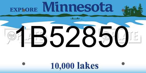 1B52850 Minnesota License Plate