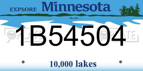 1B54504 Minnesota License Plate