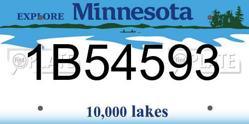 1B54593 Minnesota License Plate