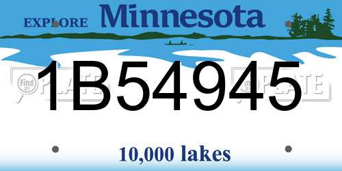 1B54945 Minnesota License Plate