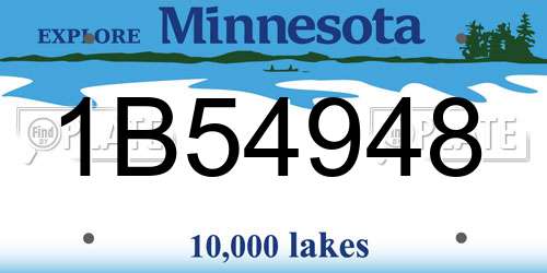 1B54948 Minnesota License Plate