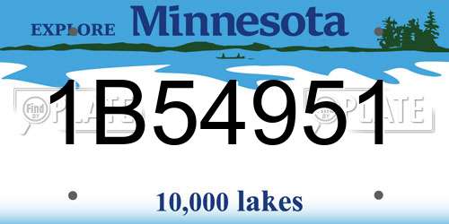 1B54951 Minnesota License Plate