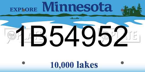 1B54952 Minnesota License Plate