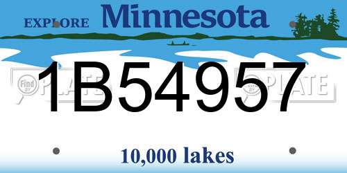 1B54957 Minnesota License Plate