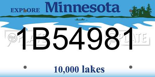 1B54981 Minnesota License Plate