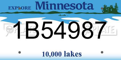 1B54987 Minnesota License Plate