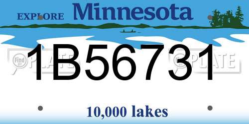 1B56731 Minnesota License Plate