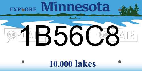 1B56C8 Minnesota License Plate