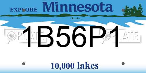 1B56P1 Minnesota License Plate