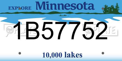 1B57752 Minnesota License Plate