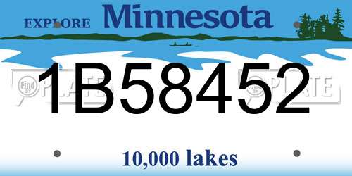 1B58452 Minnesota License Plate