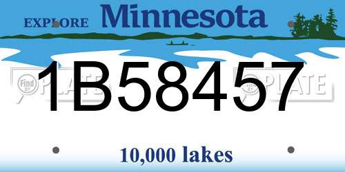 1B58457 Minnesota License Plate