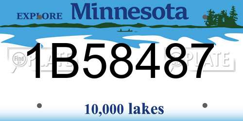 1B58487 Minnesota License Plate