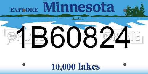 1B60824 Minnesota License Plate