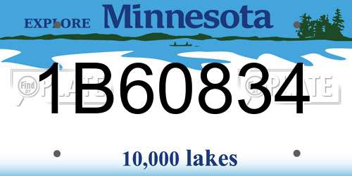 1B60834 Minnesota License Plate