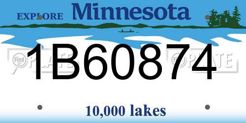 1B60874 Minnesota License Plate
