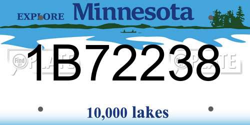 1B72238 Minnesota License Plate