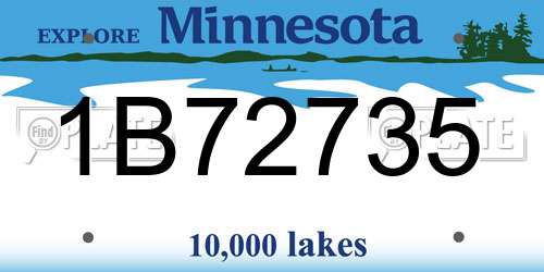 1B72735 Minnesota License Plate