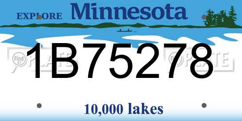 1B75278 Minnesota License Plate