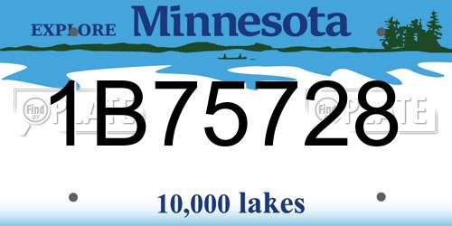 1B75728 Minnesota License Plate