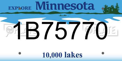 1B75770 Minnesota License Plate