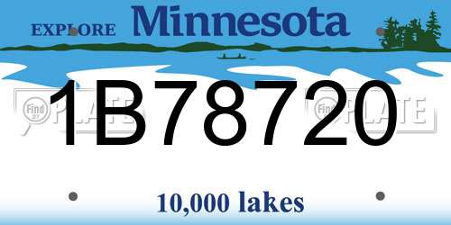 1B78720 Minnesota License Plate