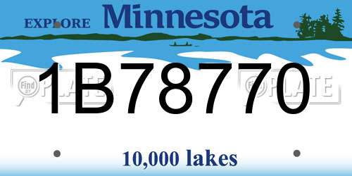 1B78770 Minnesota License Plate