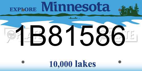 1B81586 Minnesota License Plate