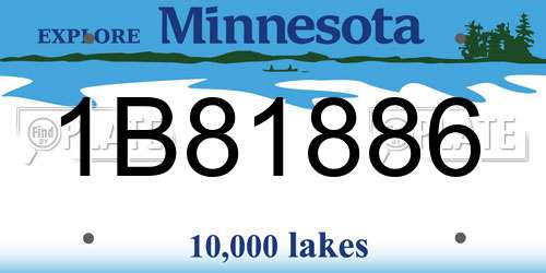 1B81886 Minnesota License Plate
