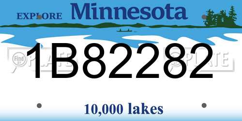 1B82282 Minnesota License Plate