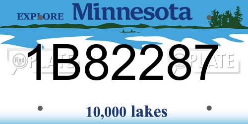 1B82287 Minnesota License Plate