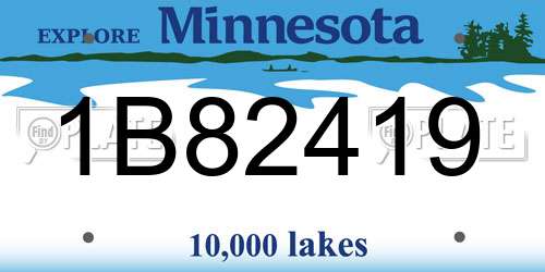1B82419 Minnesota License Plate