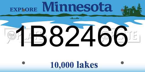 1B82466 Minnesota License Plate