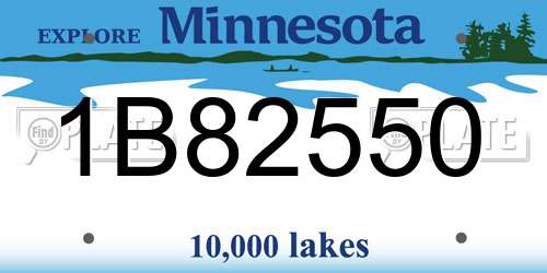 1B82550 Minnesota License Plate
