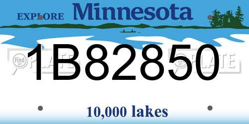 1B82850 Minnesota License Plate