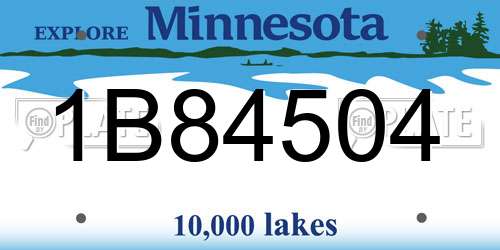 1B84504 Minnesota License Plate