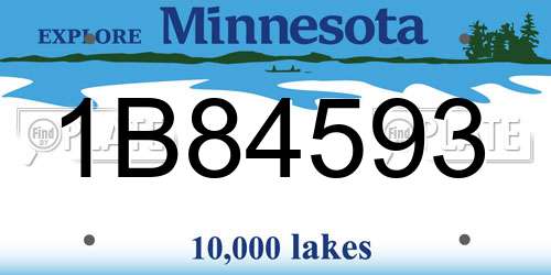1B84593 Minnesota License Plate