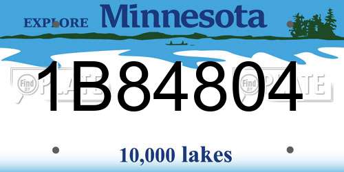 1B84804 Minnesota License Plate