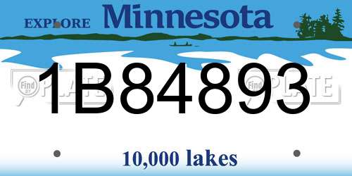 1B84893 Minnesota License Plate