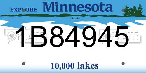 1B84945 Minnesota License Plate