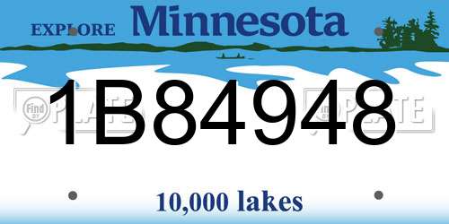 1B84948 Minnesota License Plate
